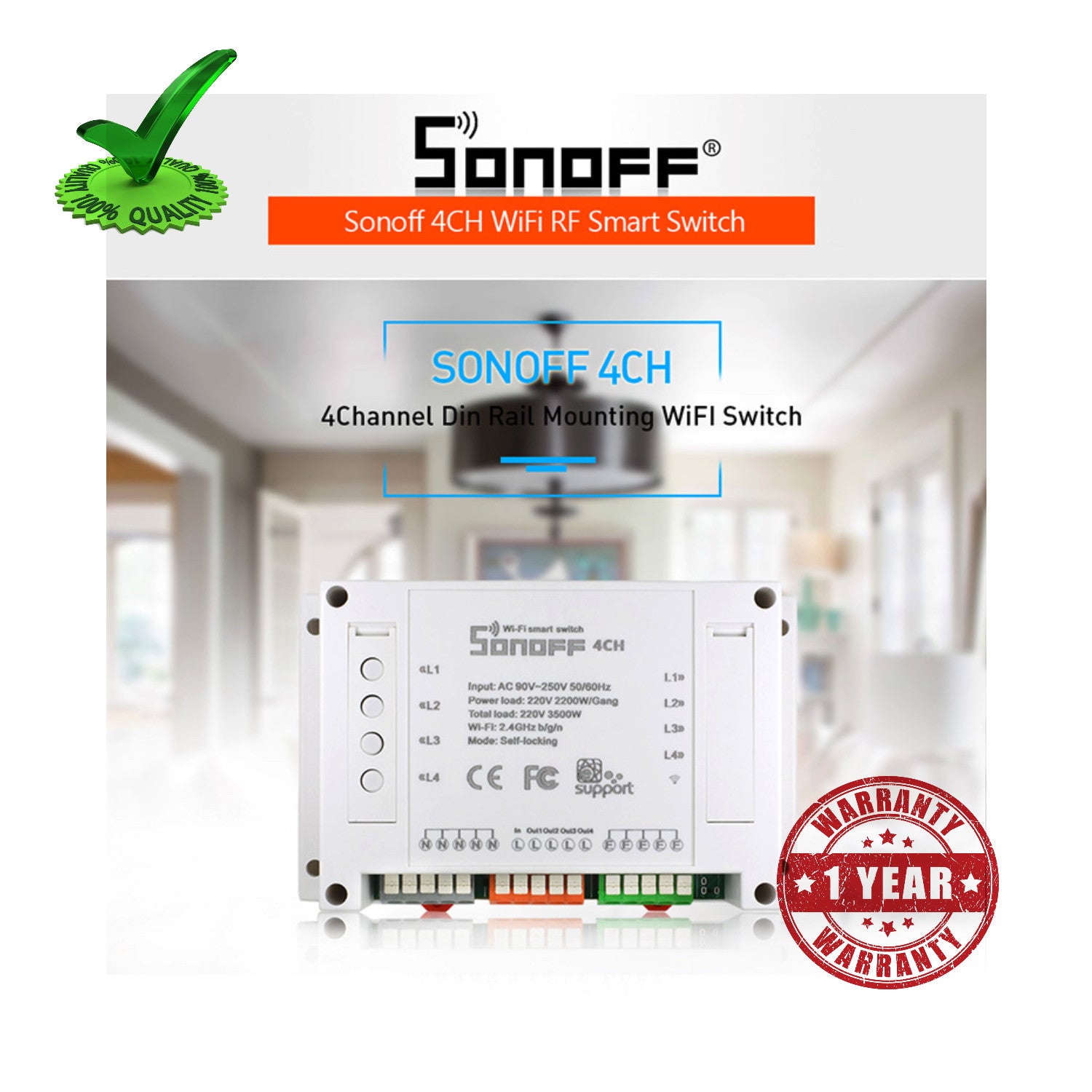 4ch Sonoff Wifi RF Smart Timer Switch 4ch Sonoff Wifi RF Smart Timer Switch